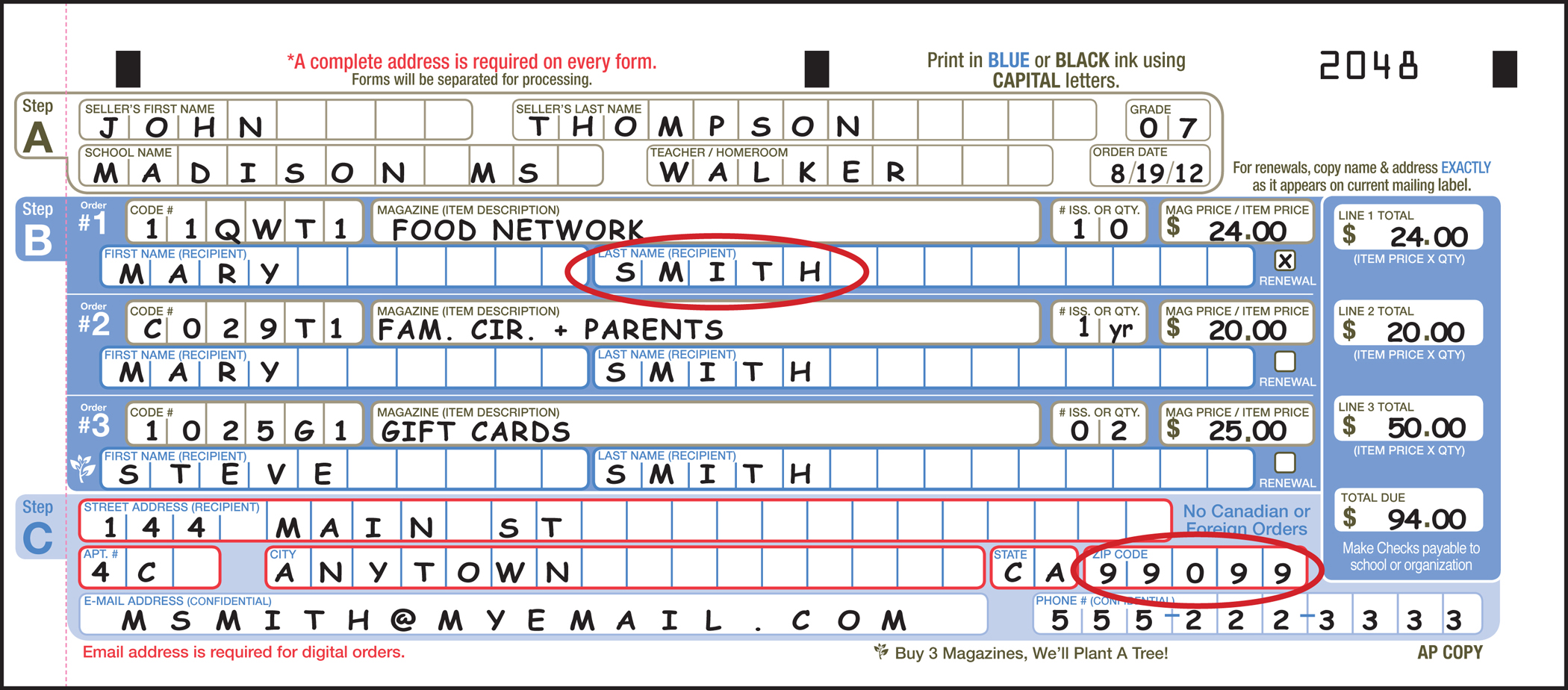 Order Form Sample